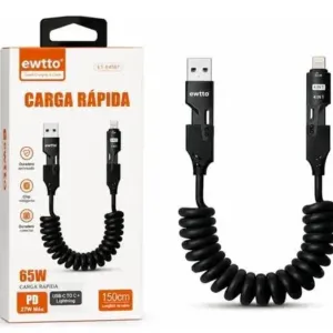 Cable Ewtto USB a Lightning espiral 150 cm
