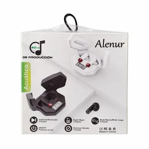 Audífonos inalámbricos Alenur con estuche y cordón