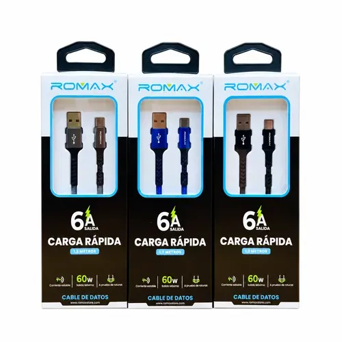 Cable Romax USB a tipo C 6A 60W