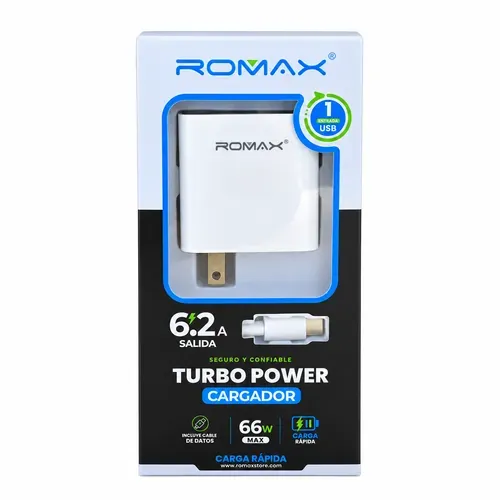 Cargador Romax Turbo Power 6.2A 66W
