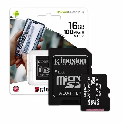 Memoria microSD Kingston Canvas Select Plus con adaptador